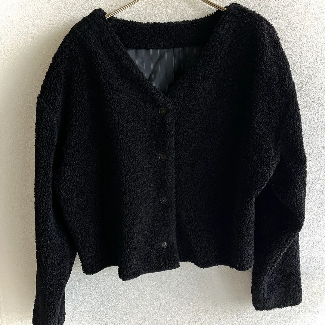 Thumbnail of Ciao Panic TV - Moco Moco Short Length Boa Fabric Jacket - Black - Good Condition