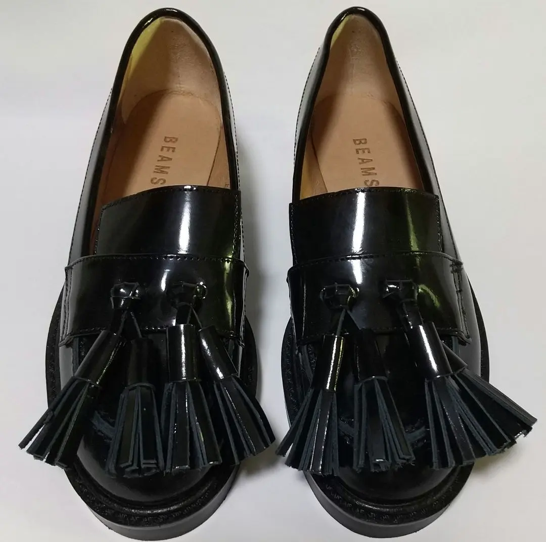 新品✧定価24,840円 BEAMS厚底レザーローファー 人気ブラック／本革 B:MING by BEAMS（ビーミング by ビームス）レザー コイン
