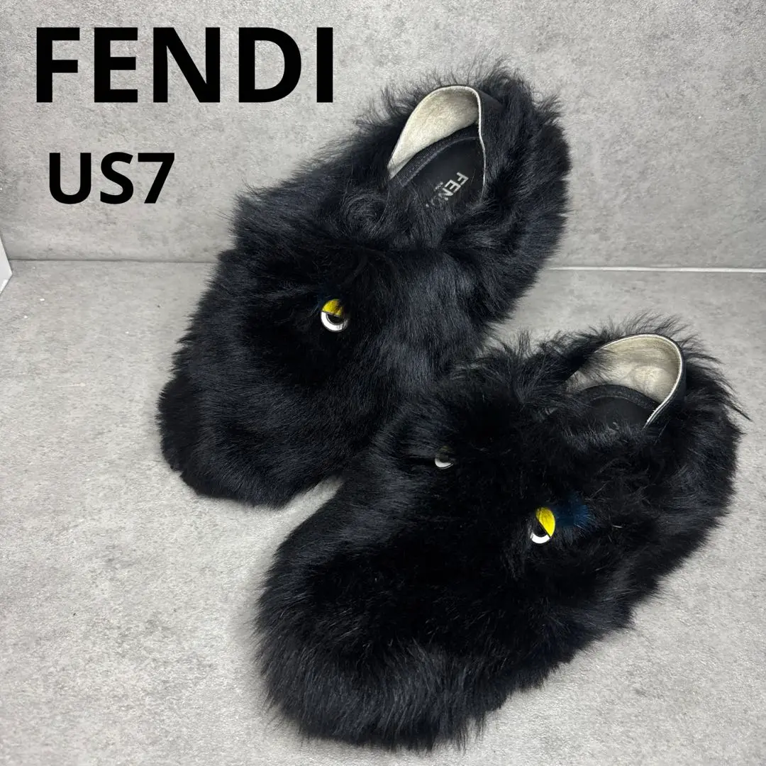 FENDI モンスターパッチ レザースリッポン_BLACK FENDI モンスターパッチ レザースリッポン_BLACK (FENDI