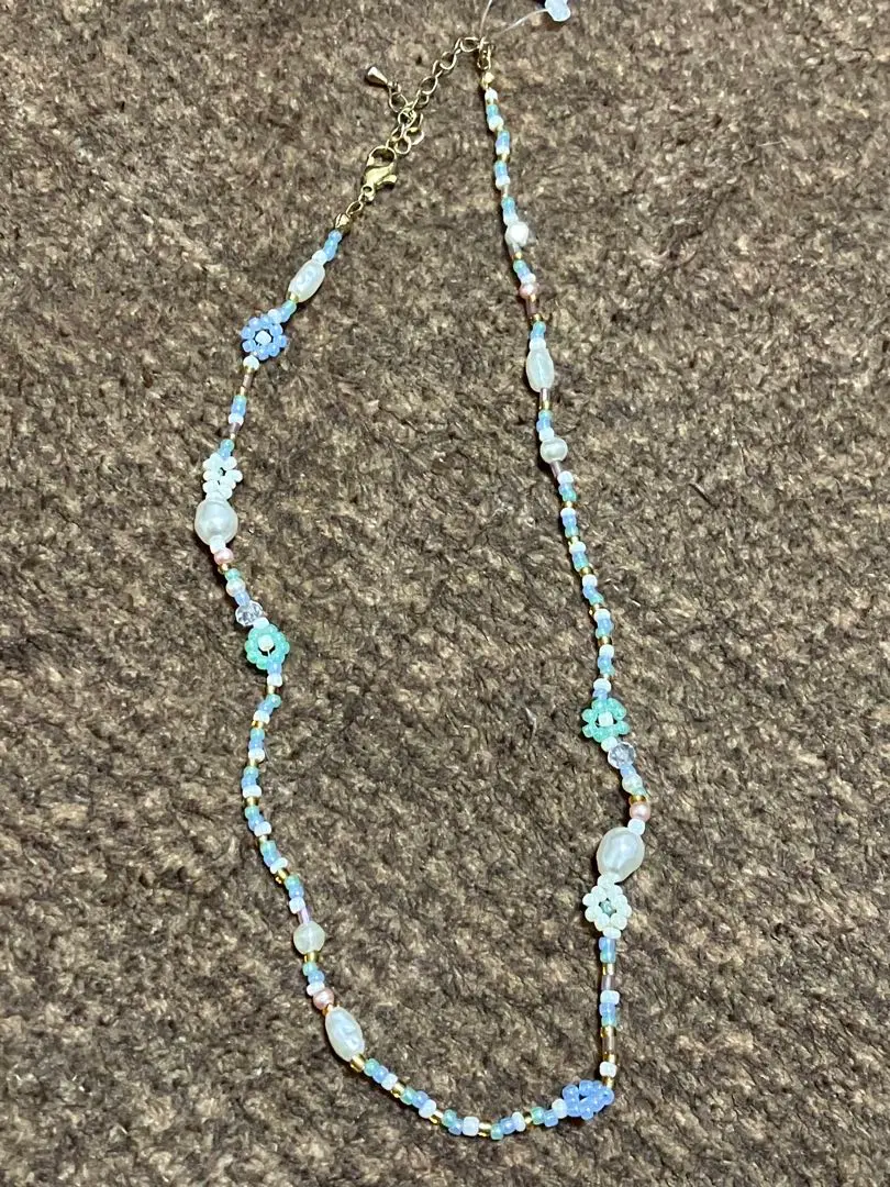 Thumbnail of Blue Blue Bleuet - Beaded Necklace