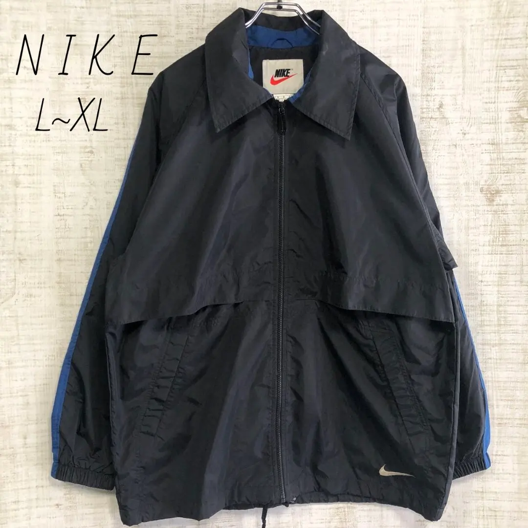 Thumbnail of NIKE Nike Swoosh Embroidered Nylon Jacket L XL Black 90s
