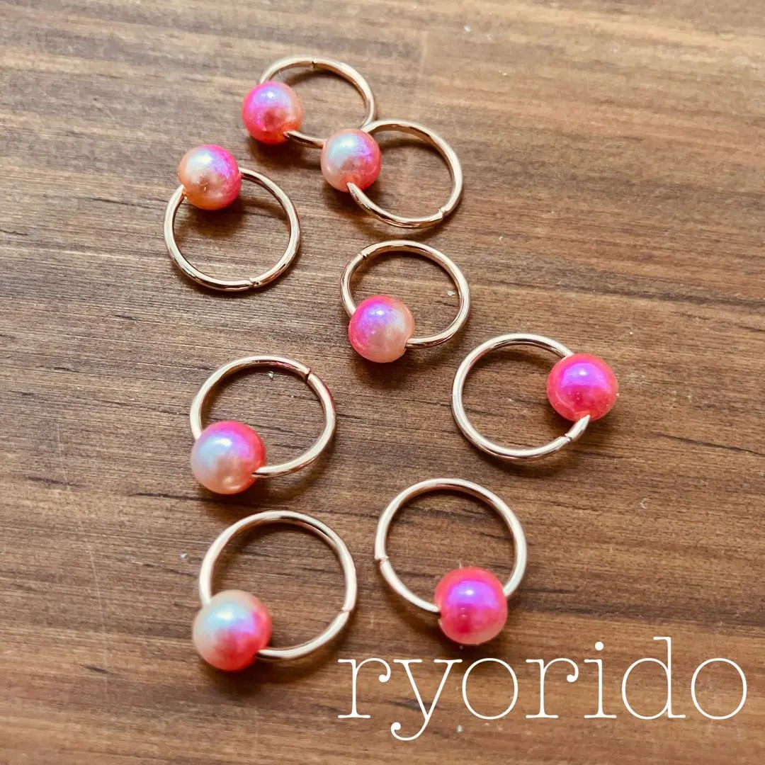 1/2 夢幻可愛珍珠「伊莉絲」縫線標記 編織標記 8 彩虹 的縮圖