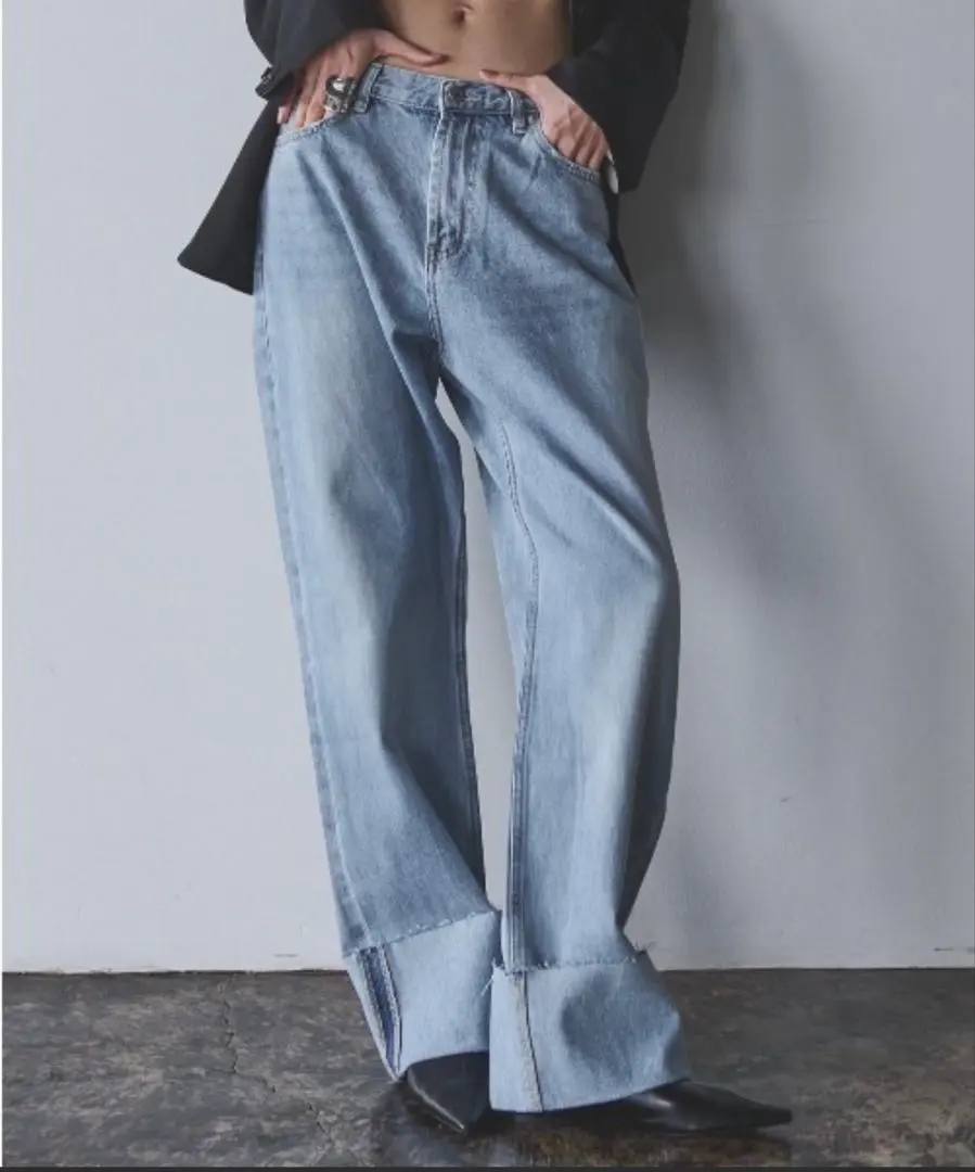 Thumbnail of AIC. Vintage Wash Wide Fit Denim Pants