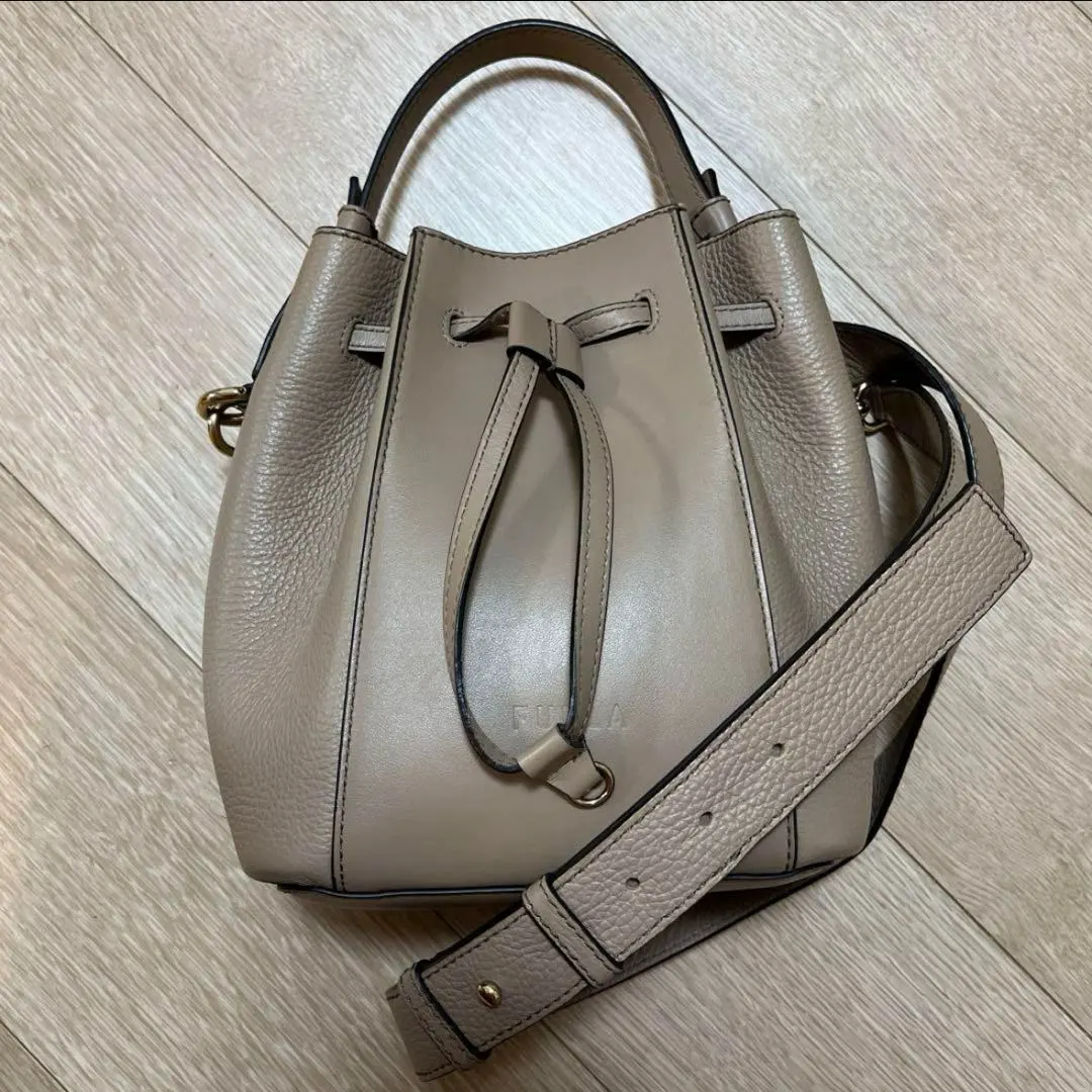 Thumbnail of FURLA Miastella 2-way bag, beige, genuine leather