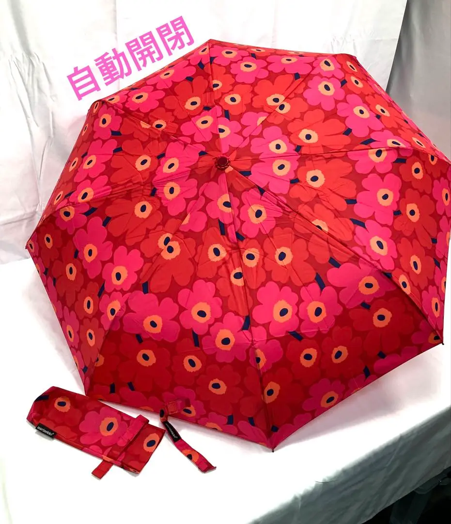 マリメッコ 長傘 ピンク ワンタッチ　未使用品 Mini Manual Unikko 折りたたみ傘 | Maija Isola | Marimekko
