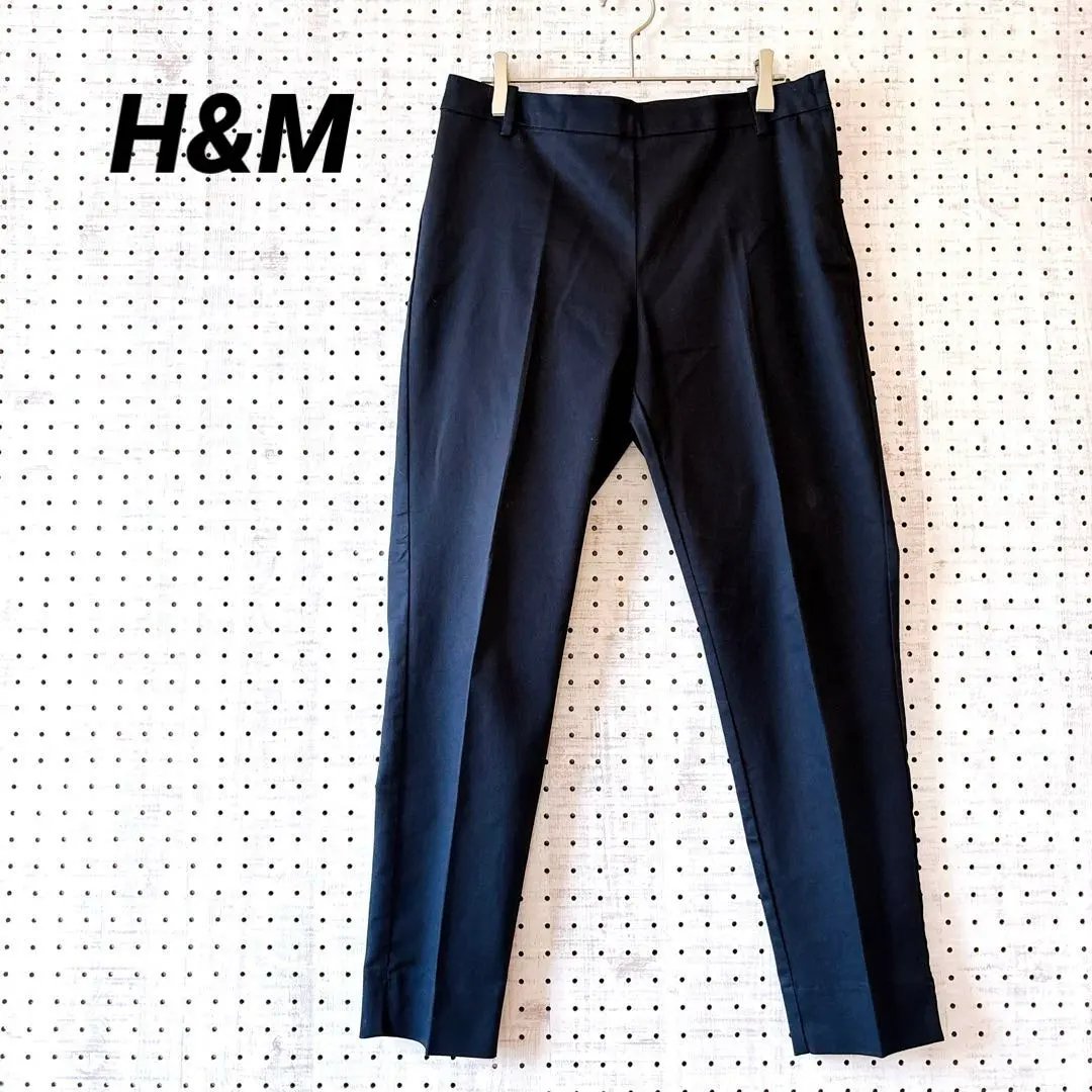 Thumbnail of H&M Tapered Pants with Center Crease (40) Navy Stretch