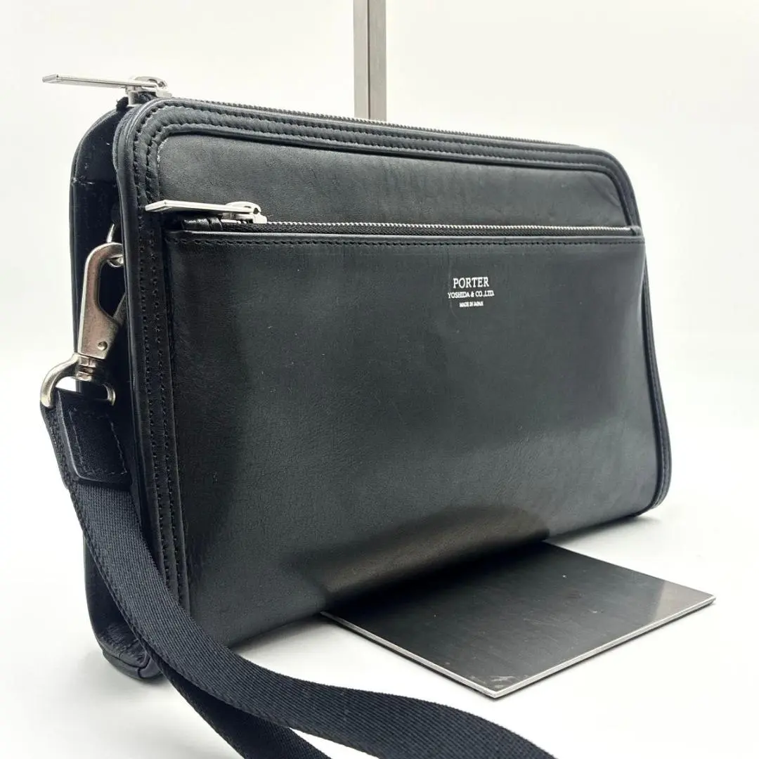 美品】吉田カバン ポーター PORTER クラーク レザー セカンドバッグ PORTER ポーター クラーク ポーチ 034-03199 吉田カバン