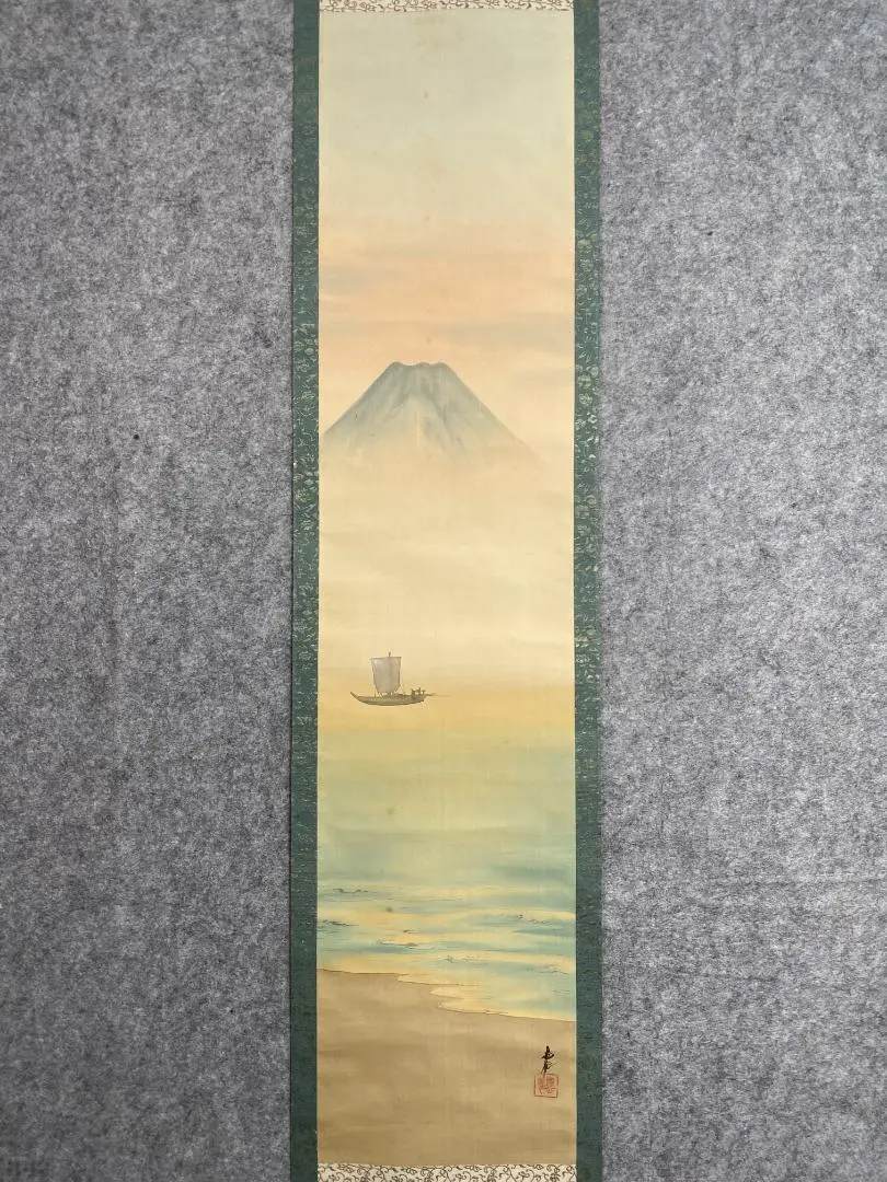 【真作】掛軸　安宅安五郎　山間の静村　静寂なる集落の風景　合箱入　Q78 真作】掛軸 安宅安五郎 山間の静村 静寂なる集落の風景 合箱入