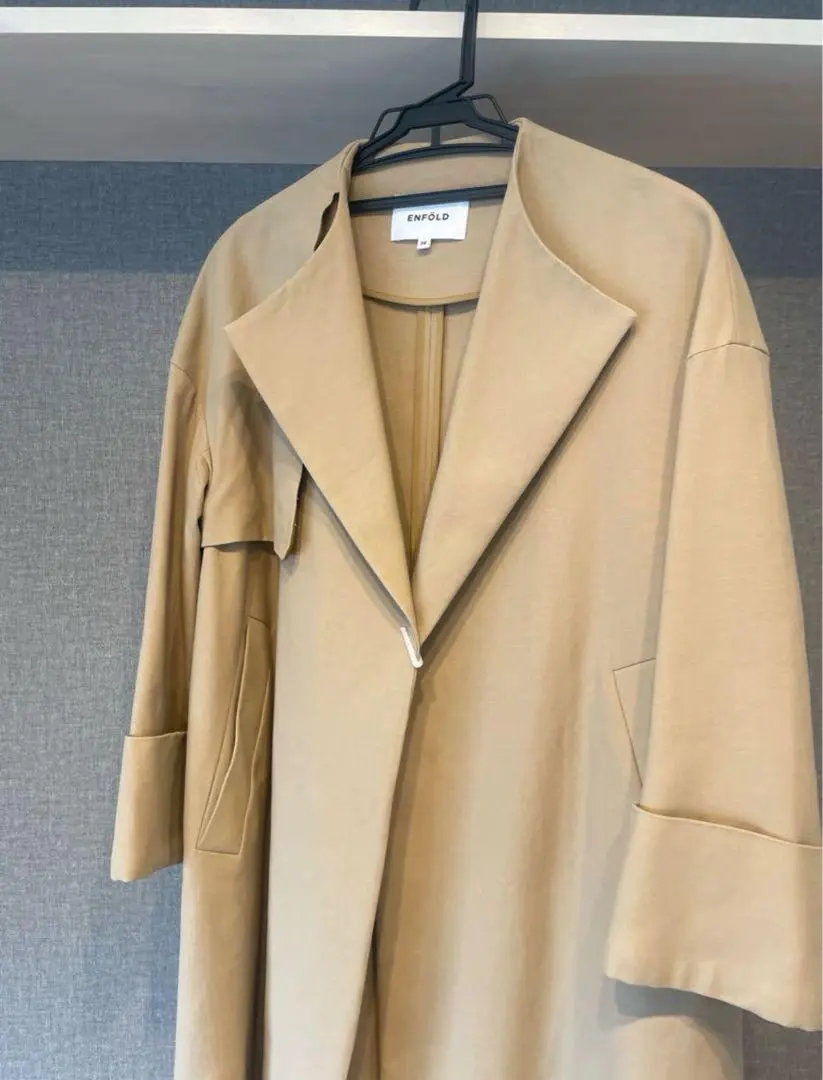 【とても美品】36サイズ ENFÖLD ベージュ ロングコート スプリングコート 2023111114789.jpg
