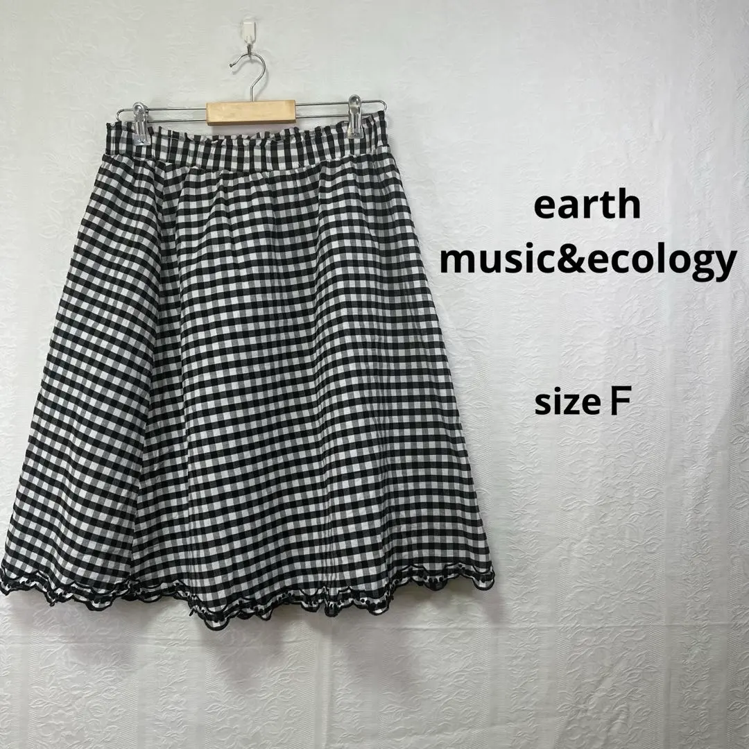 Thumbnail of Earth Checkered Skirt F Size Elastic Waist Casual Beautiful
