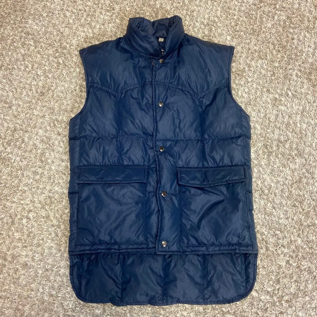 【専用です】millerダウンベストvintage MADE IN USA 70s】USA製 miller ツートーン ダウンベスト ブルー ベージュ S