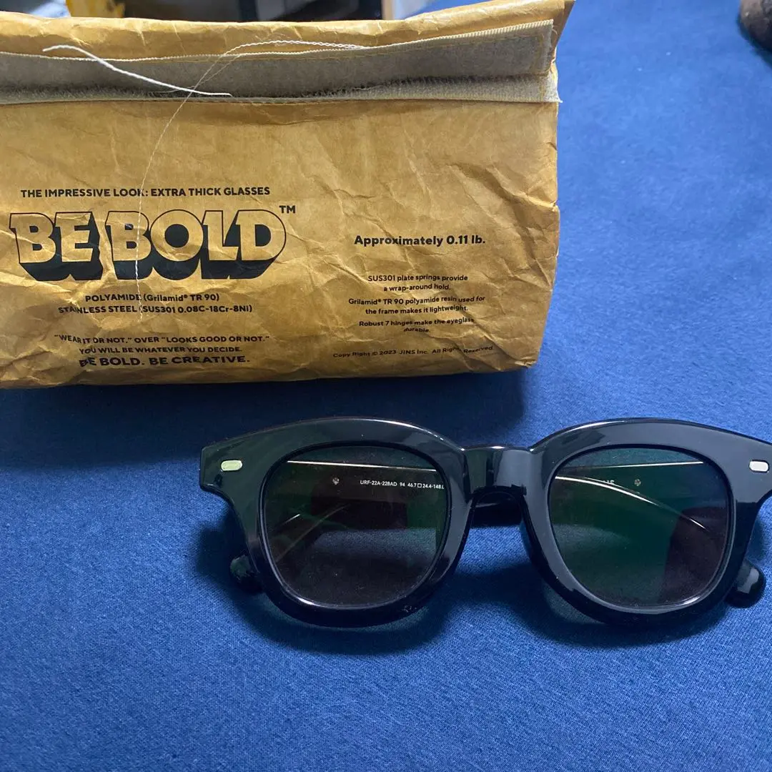 新品未使用‼️ JINS BE BOLDサングラス ウェリントン　ブラック BE BOLD ウェリントン 樹脂 UNISEX 【URF-22A-228 94】 商品詳細
