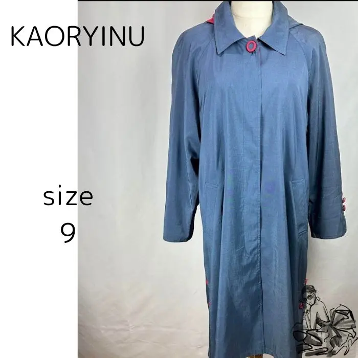 新品　KAORYINU　カオリーヌ　大きいサイズ　44　ステンカラーコート 新品 KAORYINU カオリーヌ 大きいサイズ 44 ステンカラーコート