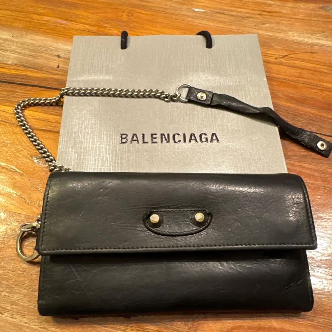 BALENCIAGA ブラックレザー ウォレットチェーン付き 2025年最新】BALENCIAGA ウォレットチェーンの人気アイテム