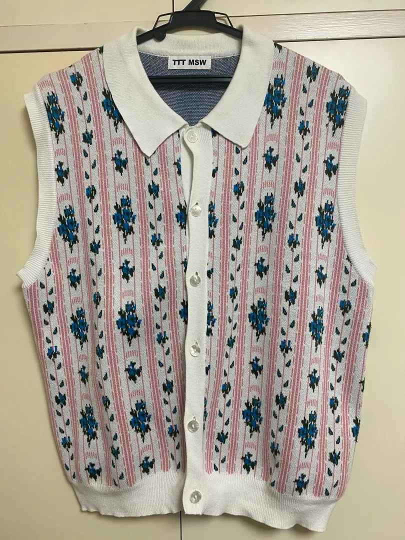 【新品】TTT MSW 22SS Flower Jacquard Vest ttt_msw Modern Streetwear 22SS Flower Jacquard Knit Vest