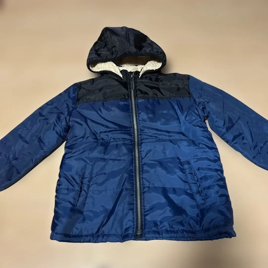 Thumbnail of Navy hooded padded coat, 120cm
