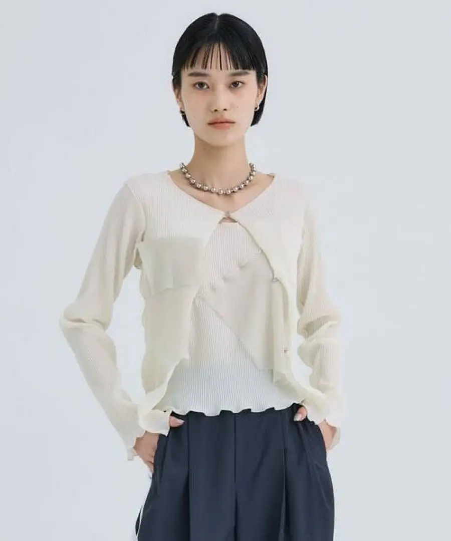 【未使用タグ付き】kotohayokozawa グリッタークルーネックトップス紫 kotohayokozawa（コトハヨコザワ）の「【kotohayokozawa