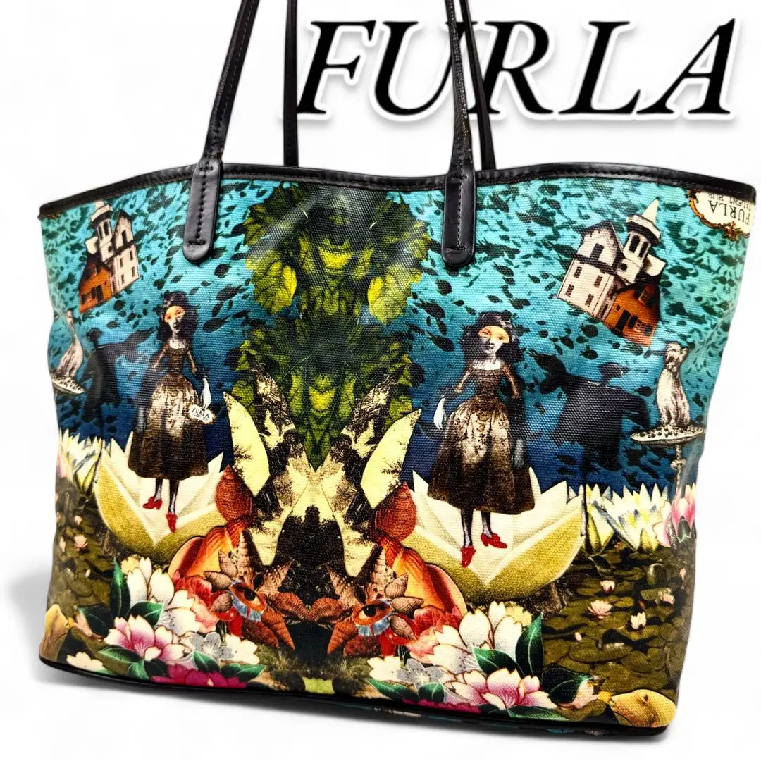 希少・美品FURLA TALENTHUB トートバッグ アリスインワンダーランド 希少 FURLA TALENTHUB トートバッグ アリスインワンダーランド