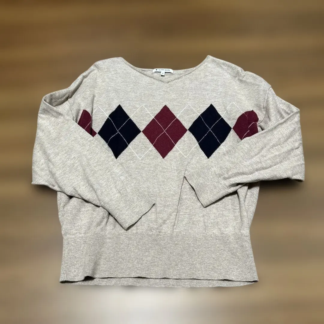Thumbnail of GLOBAL WORK Argyle Knit Sweater S