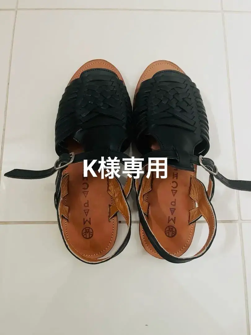 MAPACHE マパシェサンダル　レザー　フラットシューズ　23.5㎝ 37 MAPACHE マパシェサンダル レザー フラットシューズ 23.5㎝ 37