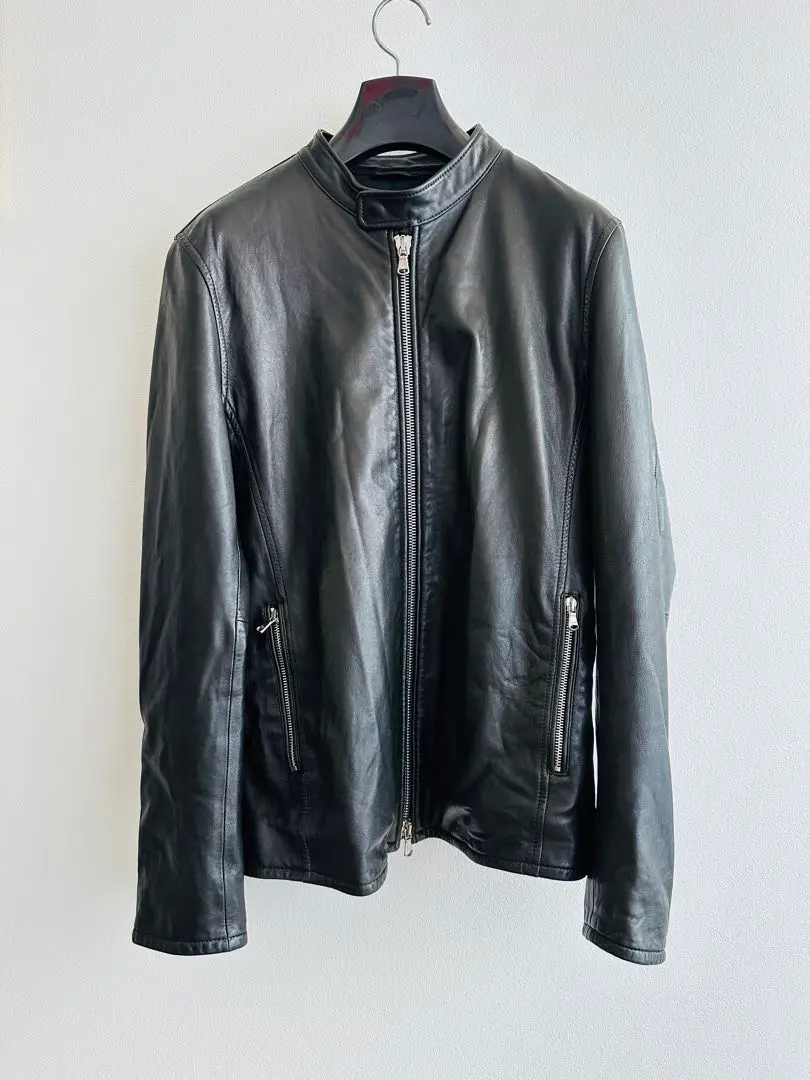 エストネーション　黒 レザー ライダースジャケット ESTNATION / フェイクレザーライダースジャケット｜ESTNATION