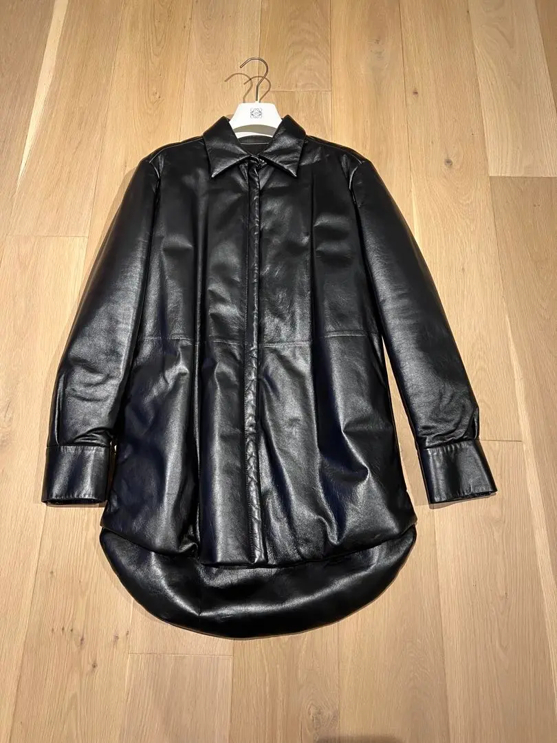【美品】LOEWE ロエベ ラムスキン レザージャケット ブラック XL相当 40de696edddfddd0d0da8128b165ac