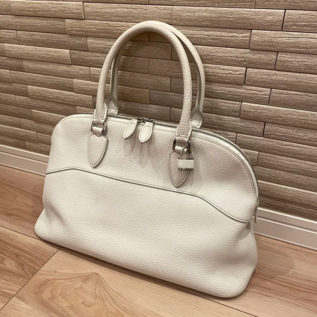Thumbnail of Luxury Genuine Leather Nagatani Handbag, Shibo Leather, White