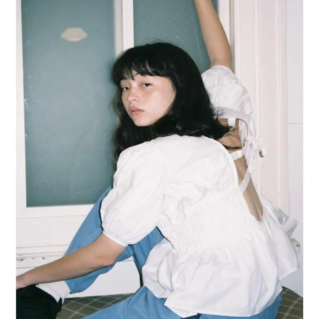 【お値下げ】papier パピエ　denim louise blouse papier パピエ denim louise blouse - メルカリ