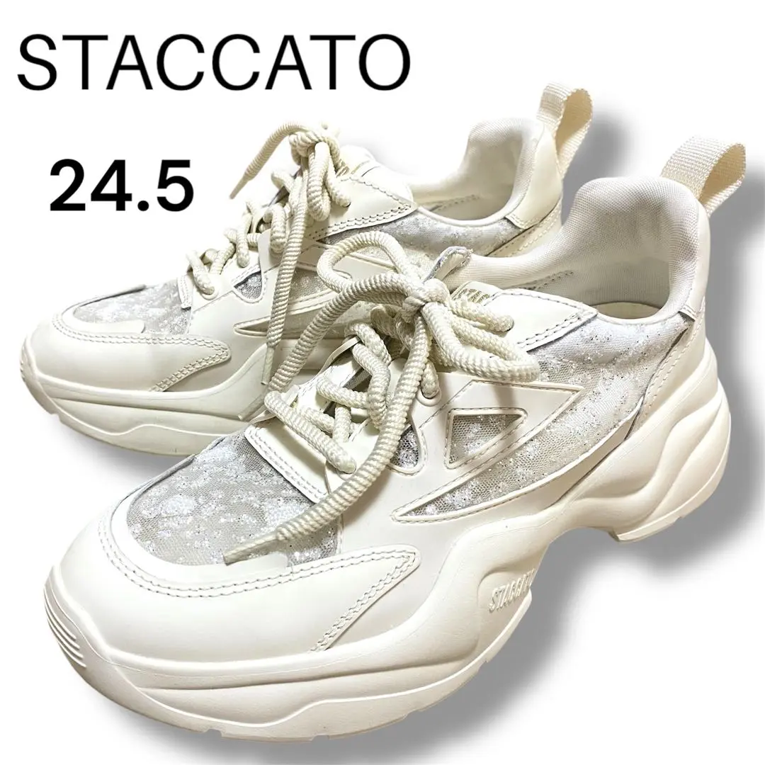 SS12　STACCAT　スタッカート　スニーカー　24　ホワイト 2025年最新】スタッカート カラー：ホワイト系 スニーカーの人気