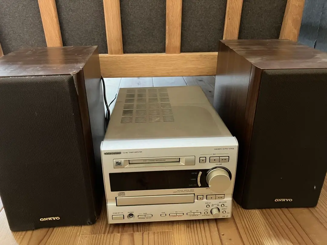 値下げします。ONKYO CD/MDコンポ　FR-V5　リモコン付き ONKYO オンキョー FR-V5 CD/MDチューナーアンプ （CD/MDコンポ
