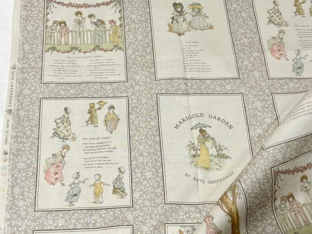 Thumbnail of Kate Greenaway ★ Panel Fabric ★ Taupe (Beige)