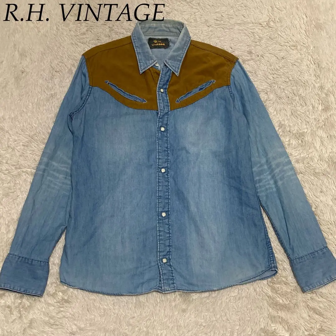 R.H. VINTAGE デニムシャツ ロンハーマン　S R.H. VINTAGE ロンハーマン デニム ウエスタンシャツ 長袖