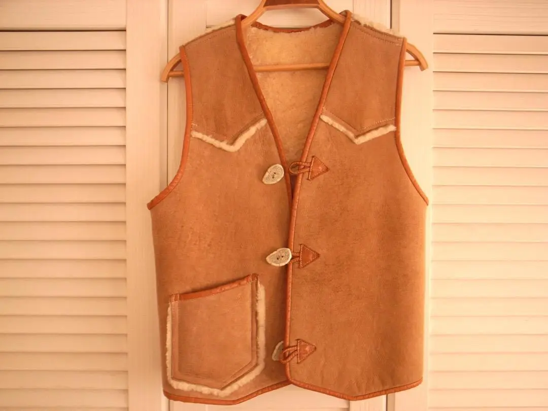 70'S ヴィンテージムートンベスト　overland sheepskin 1970s Overland Sheepskin Shearling 3/4 Length Coat - Etsy