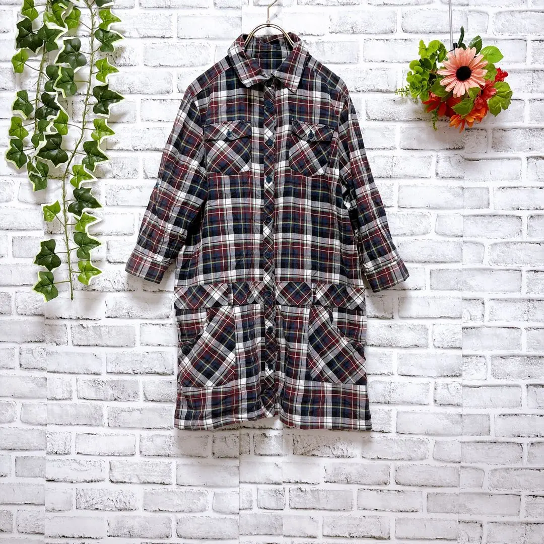 Thumbnail of [Vintage] Shirt (LL) 3/4 Sleeve Tunic Checkered Pattern Women's