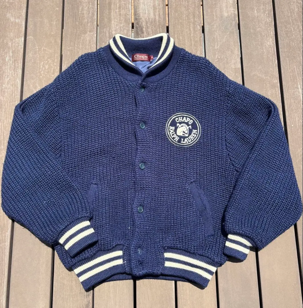 80s CHAPS ラルフローレン レザー バーシティ ジャケット