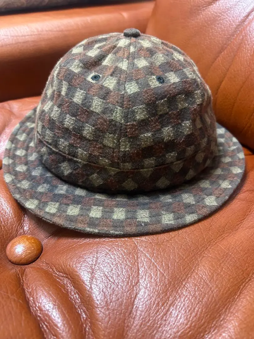 POP TRADING COMPANY Bell Hat 新品未使用 Pop Checked Bell Hat Grey