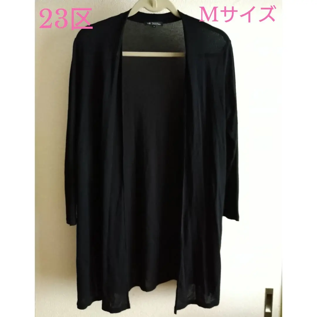 Thumbnail of 23区 Thin Long Sleeve Long Cardigan (Black, Size M)