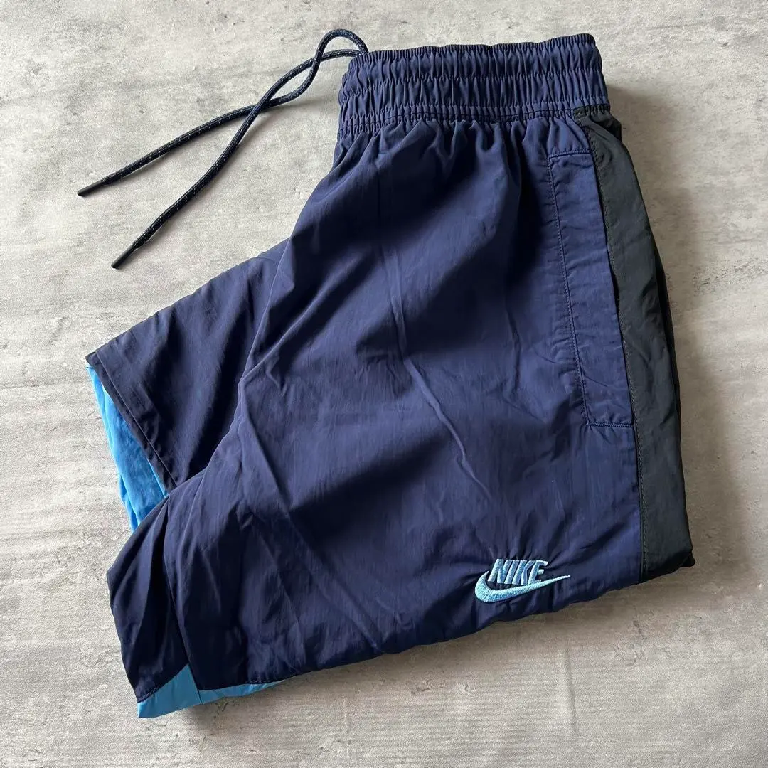 【尼龍長褲、鬆緊褲】NIKE單點刺繡Logo古著沙沙 的縮圖