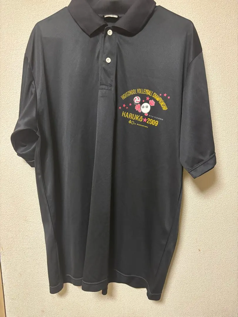 ビッグサイズ！2025年、春の高校バレー春高ポロシャツ、XO黒 国体インターハイ ビッグサイズ！2025年、春の高校バレー春高ポロシャツ、XO黒