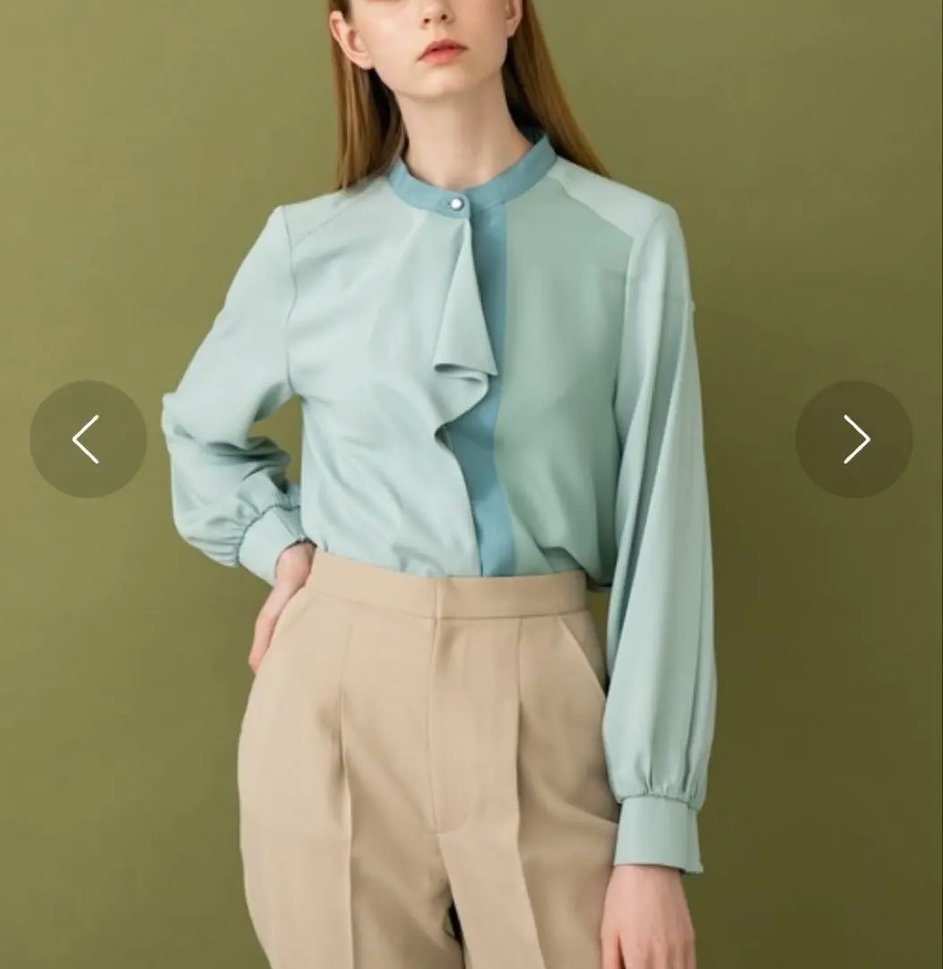 Thumbnail of [Excellent Condition] United Tokyo Studios Blue & Light Blue Two-Tone Blouse