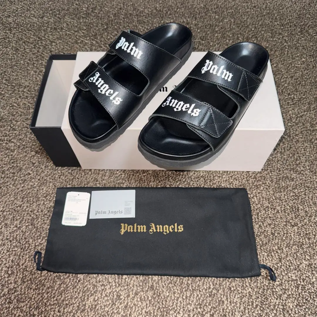 【関税送料込】Palm Angels ロゴ スライド サンダル 23cm以下 Palm Angels(パームエンジェルス) サンダル(メンズ