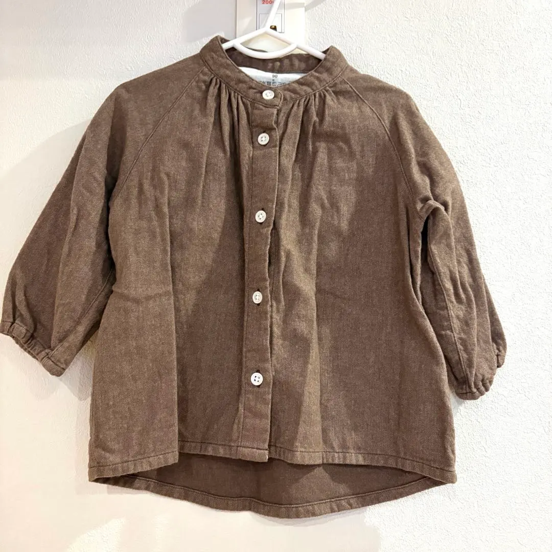 Thumbnail of Just rinsed with water!! Muji Brown Flannel Shirt 90cm