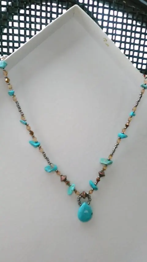 Thumbnail of Brown x Blue Natural Stone Turquoise Necklace