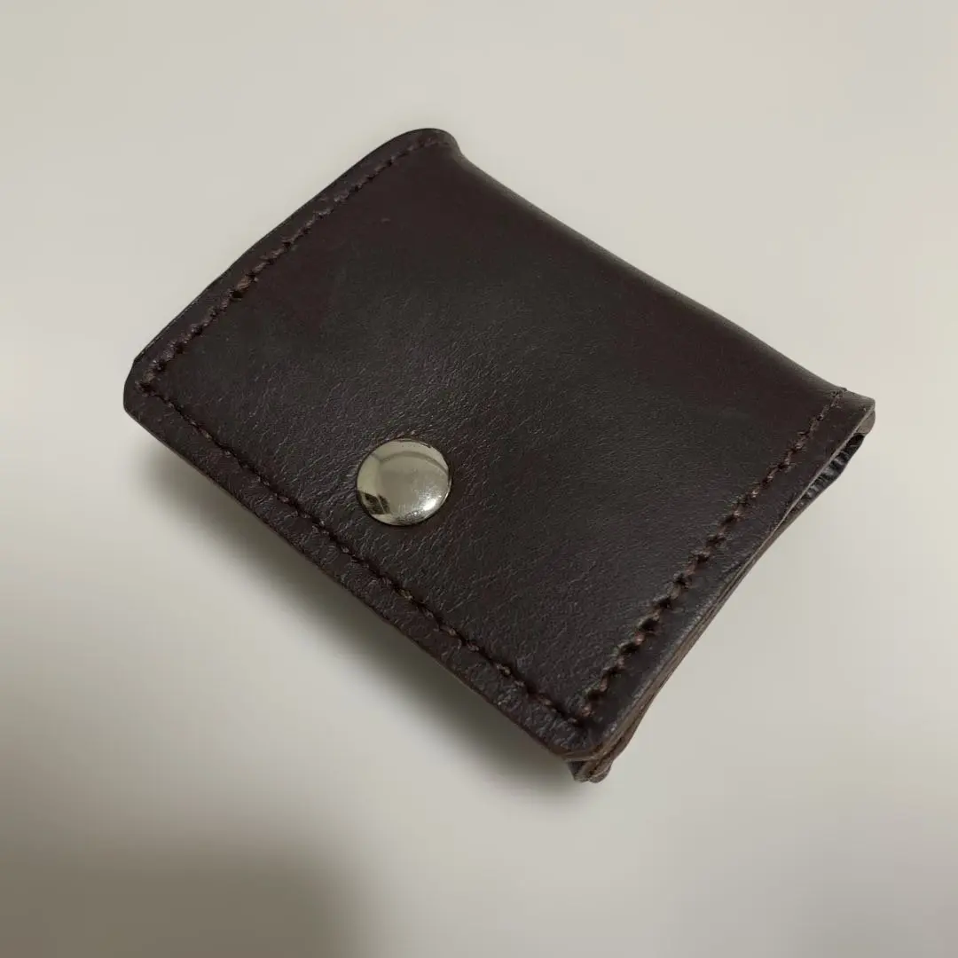 Thumbnail of Cowhide coin case, box type, handmade, leathercraft