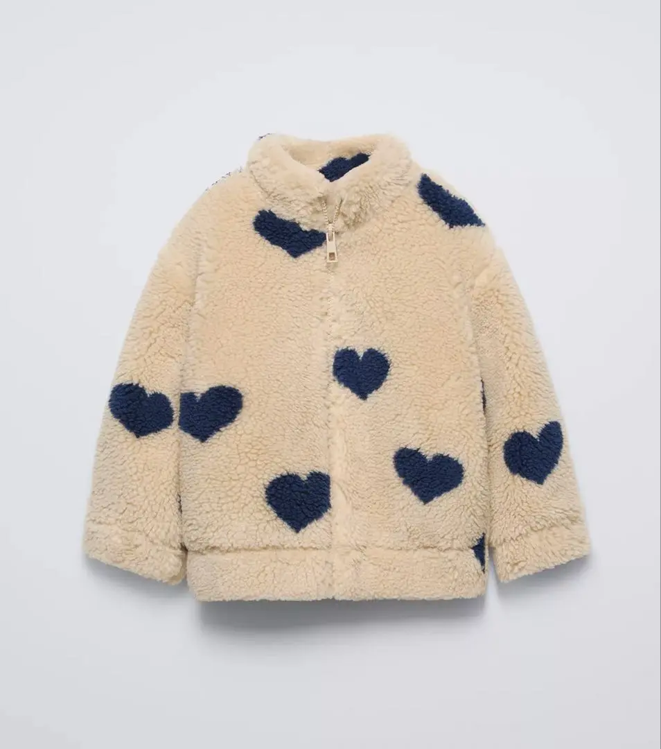 ZARA - ZARA ザラ ハート柄ボアジャケット 3歳 98cmの通販 by