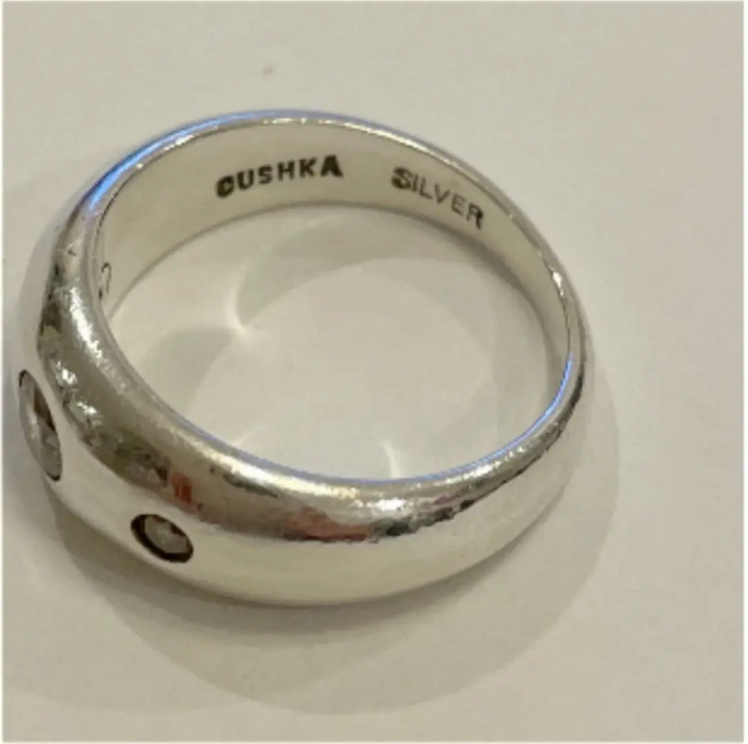 CUSHKA クシュカ リング 指輪 14.5号 ラインストーン シルバーの