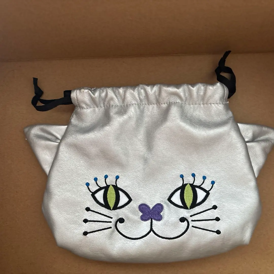 【タグ付き・未使用・匿名配送】アナスイ　猫　ポーチ　ティッシュケース　巾着 ANNA SUI アナスイ 小物 レディース ポーチ ティッシュケース付