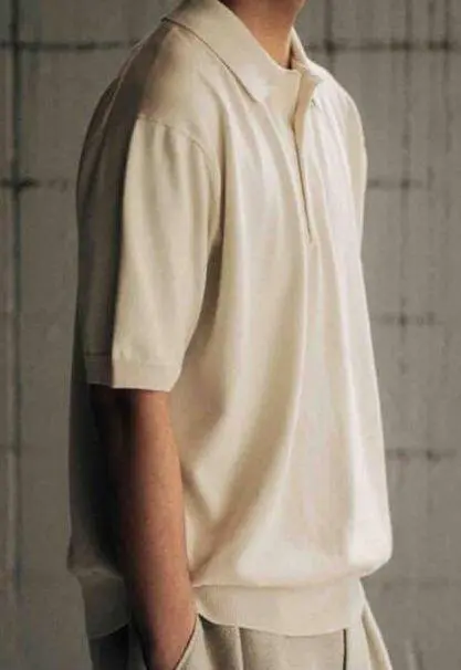 美品　a.presse アプレッセ　ニットポロ　コットン　ベージュ 3 23ss A.PRESSE(アプレッセ) / Cotton Knit / L/S Polo Shirts | 公式