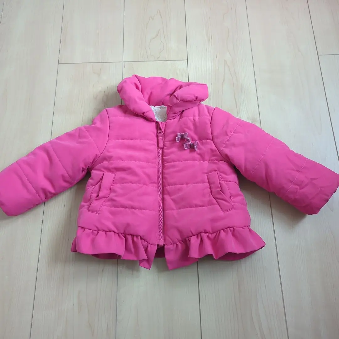 Thumbnail of Pink Down Coat with Frills, Size 80