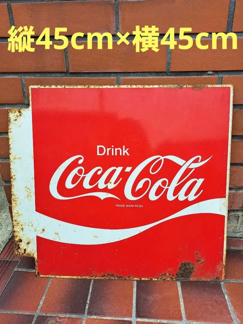 コカコーラ　ホーロー看板　プラス コカ・コーラ サインボタン ホーロー看板羽付 壁掛け